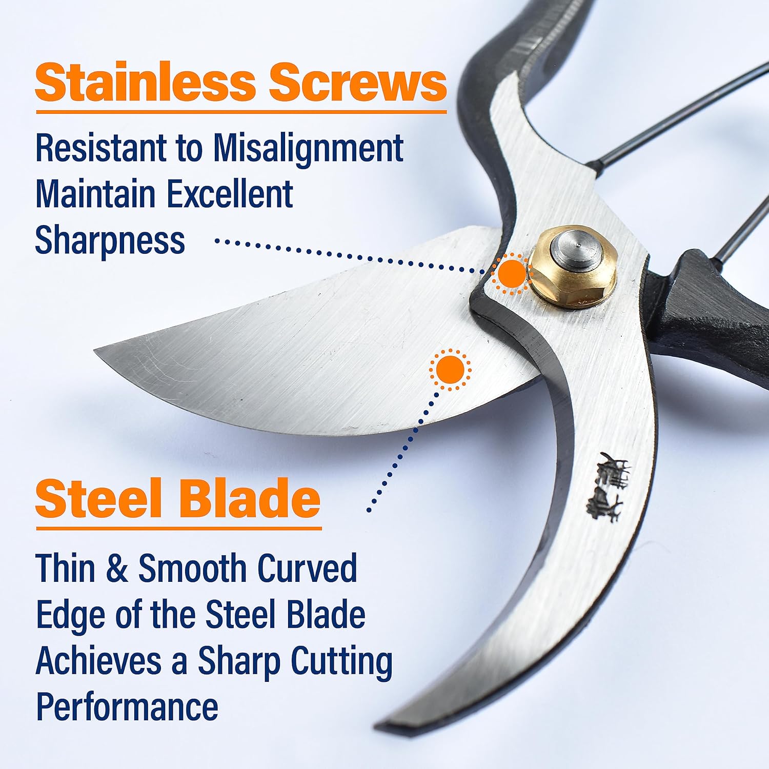 YAMASAN KYOTO UJI Japanese Kiyohide Pruning Shears - Professional Garden Shears, Bypass Pruners, Traditional Japanese Gardening Tools, Made in Japan, 7.8inch