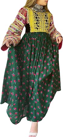 Afghani Dress, Simple and Elegant - Afghan Clothes, Women Dress Kuchi Style, BIT Trends, HB1-07