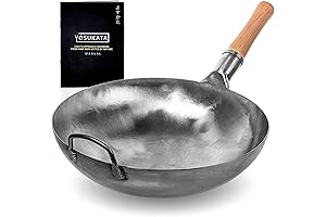 YOSUKATA Silver Round Bottom Pan – 20" Stir Fry Pans For Cooking
