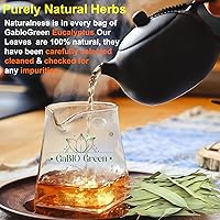 Vista 7 de Hojas enteras de eucalipto, calidad premium, hojas enteras de eucalipto (30-35 + hojas), té suelto de hierbas, té de eucalipto de hoja entera,