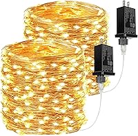 Vista 32 de Guirnalda de 300 luces LED extralargas de 99 pies enchufables con control remoto, tira de luces impermeables para exteriores e interiores, 8 modos