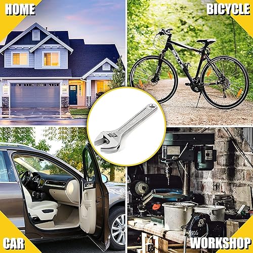 Miniatura 8 de Utoolmart Llave ajustable de apertura de longitud de 10 pulgadas 1.260 in con tratamiento superficial niquelado 1 unids