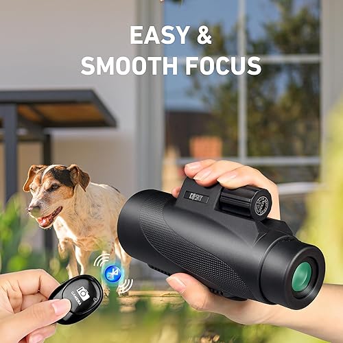 Miniatura 2 de Gosky Monocular HD de 15 x 52 pulgadas, monocular para adultos de alta potencia con trípode, monocular compacto con prisma BAK4 y lente FMC, control