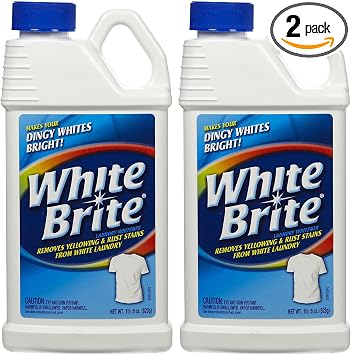 OUT White Brite Laundry Whitener Powder, Stain Remover Detergent Booster for Clothes, Removes Red Clay and Rust Stains on White Clothing and Uniforms Pack of 2