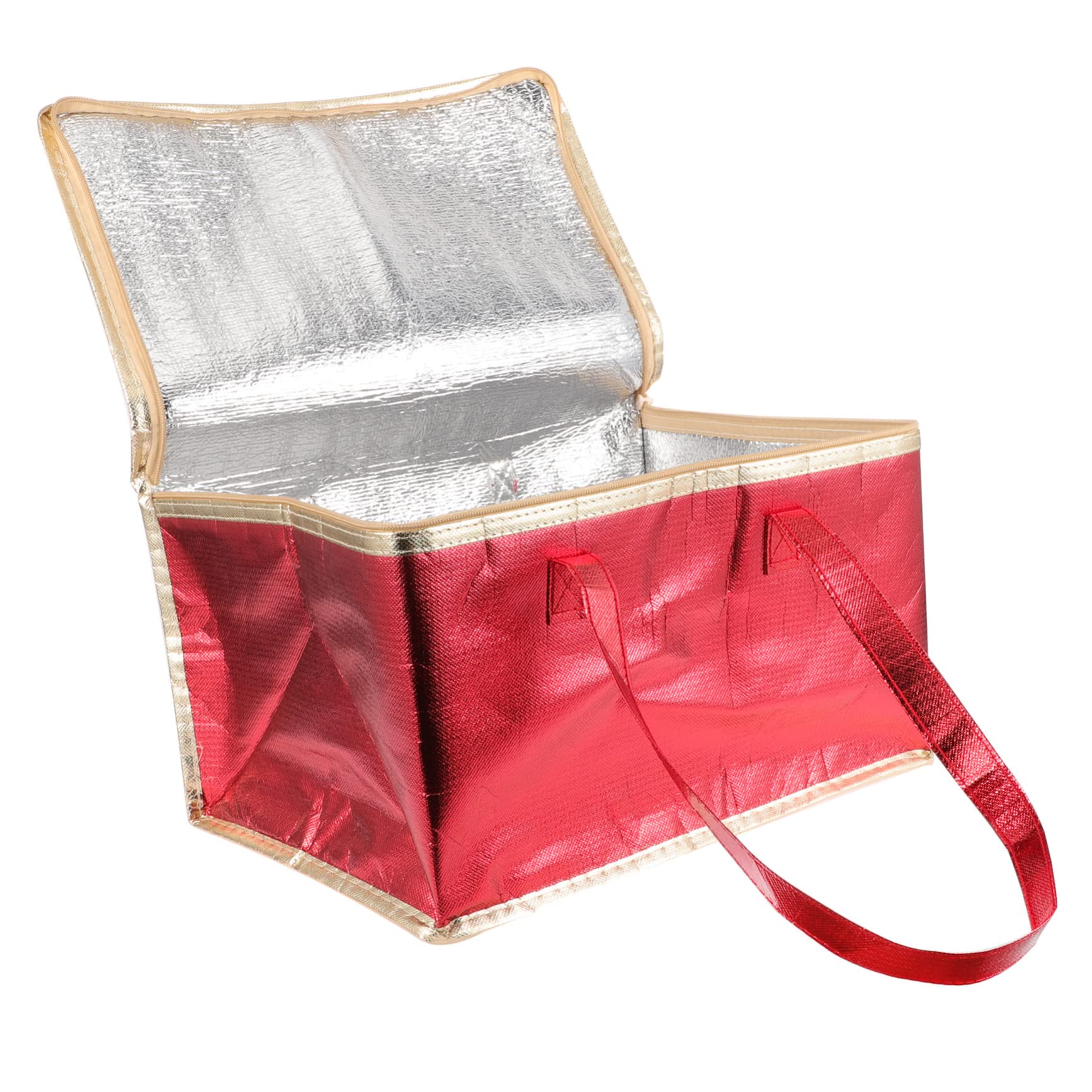 Cabilock 4 Stück Isolierte Lebensmittel Liefertasche für Pizza Kuchen und Meeresfrüchte Thermal Tasche mit Reißverschluss Dekorative Kühl und Wärmetasche für Transport von Speisen