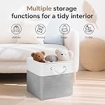 ECDYQXVU 13x13 Boîtes de rangement en cube de pouce avec carter renforcé, 6 Pack grand tissu pliable cubes de stockage avec poignées pour plateau, placard, organisation de blanchisserie (blanche et grise)