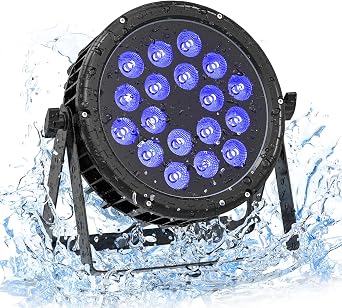 DMX Stage Lights RGBW 4in1 LED Par Light Super Bright 18X18W IP67 Waterproof Sound Activated Auto Play Uplights for Outdoor Wedding Birthday Holiday Music Show Dance Party Stage Lighting 1 Pack