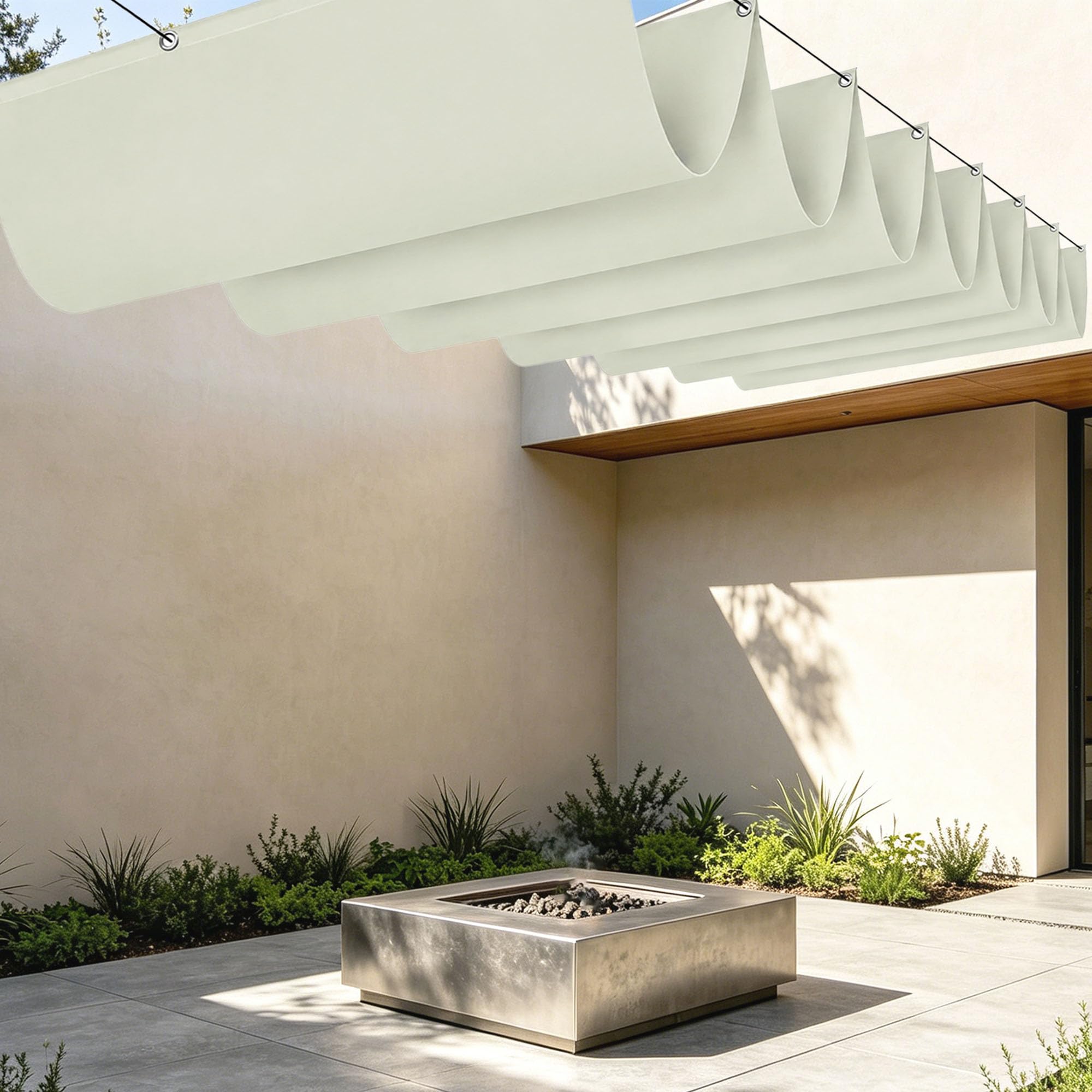 Voiles d'ombrage rétractable 450x420 cm imperméable pour patio