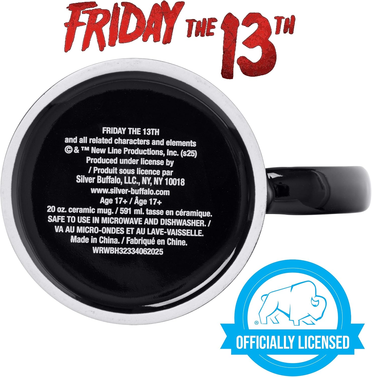 Silver Buffalo Friday the 13th I Wish It Was Friday Horror Ceramic Mug, 20 Ounces - Image 4