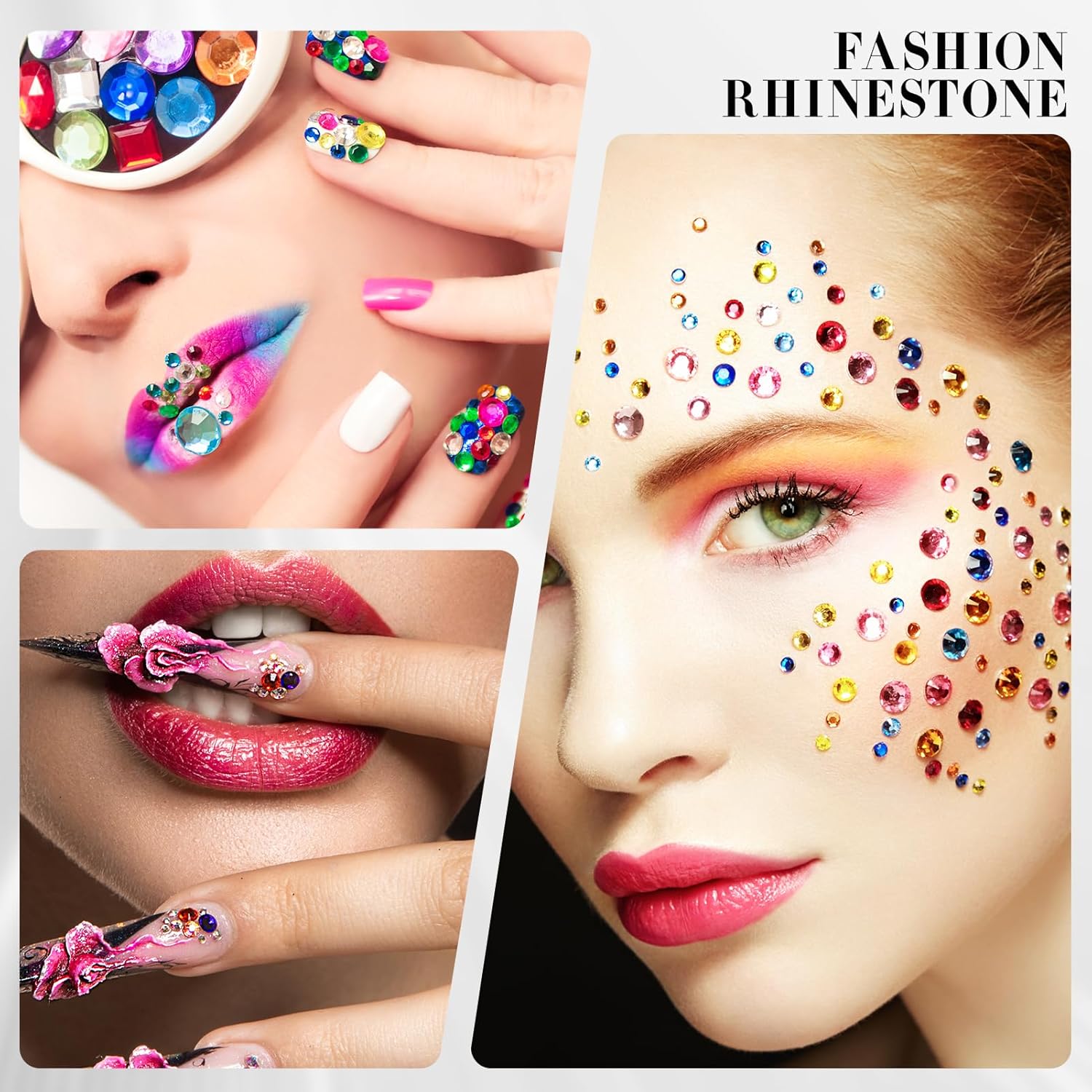 Novani 3000 Pieces Flatback Rhinestones Glass Round Gems Neon-White Crystals for Nail Art DIY Crafts Clothes Shoes,SS16,3.8-4.0mm - Image 4