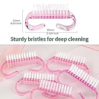 Vista 4 de Paquete de 12 cepillos de uñas con agarre de mango (colores surtidos), cepillos de limpieza de uñas para limpiar dedos de pies y uñas, cepillos