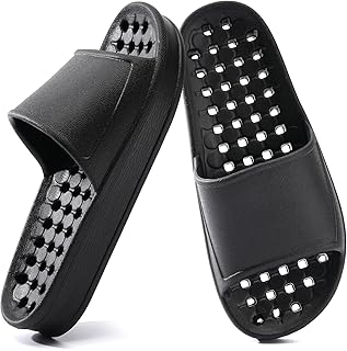 Shower Shoes for Women and Men with Drain Holes Massage Slide Sandals Soft Cushioned Anti-Slip Pool Slides Comfort Thick Soled Gym Shower Shoes Quick Drying Bathroom Spa Slippers