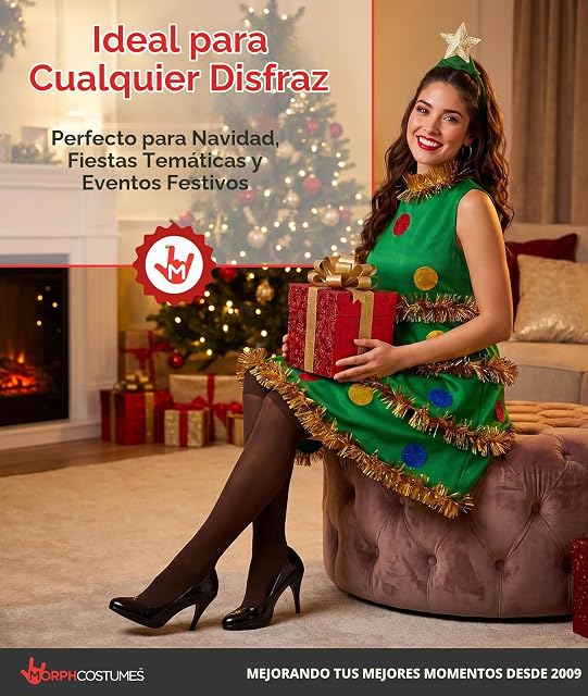 Foto 6 de 7 de Fun Shack Disfraz Arbol de Navidad Adulto, Disfraz Navideño Halloween, M