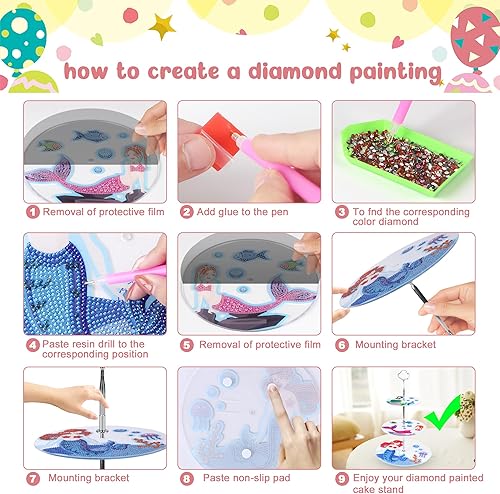 Miniatura 4 de WOWCLAP Soporte para cupcakes de 3 niveles de diamante, bandeja escalonada, se puede utilizar para bodas, fiestas, cupcakes, dulces, postres y