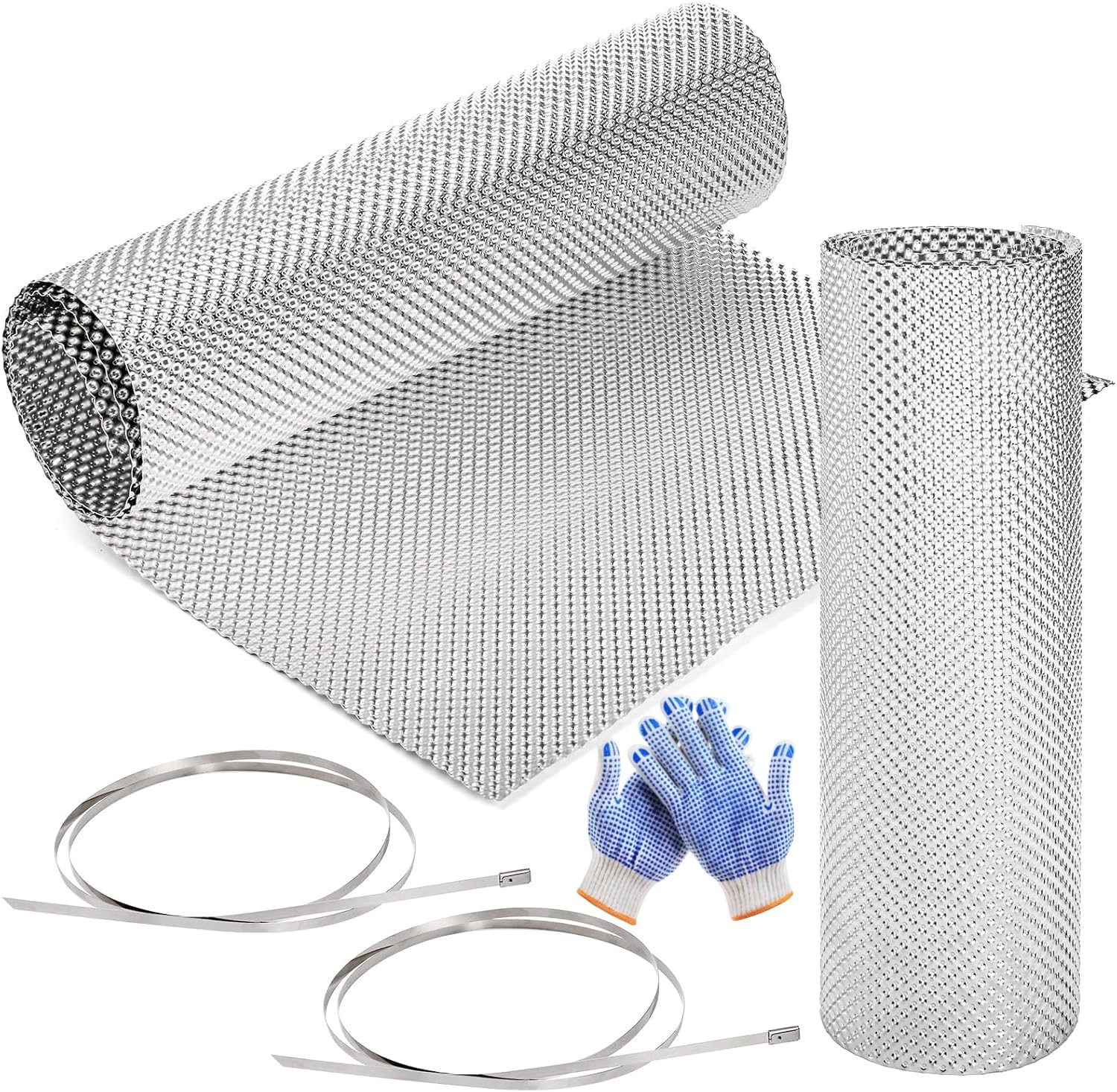 Chapa de protección térmica grabada, 100 x 40 cm, chapa de protección térmica, escudo térmico-silenciador-envoltura de escape con dos cables, kit de reparación, para vehículos, techos, ventanas, tubos