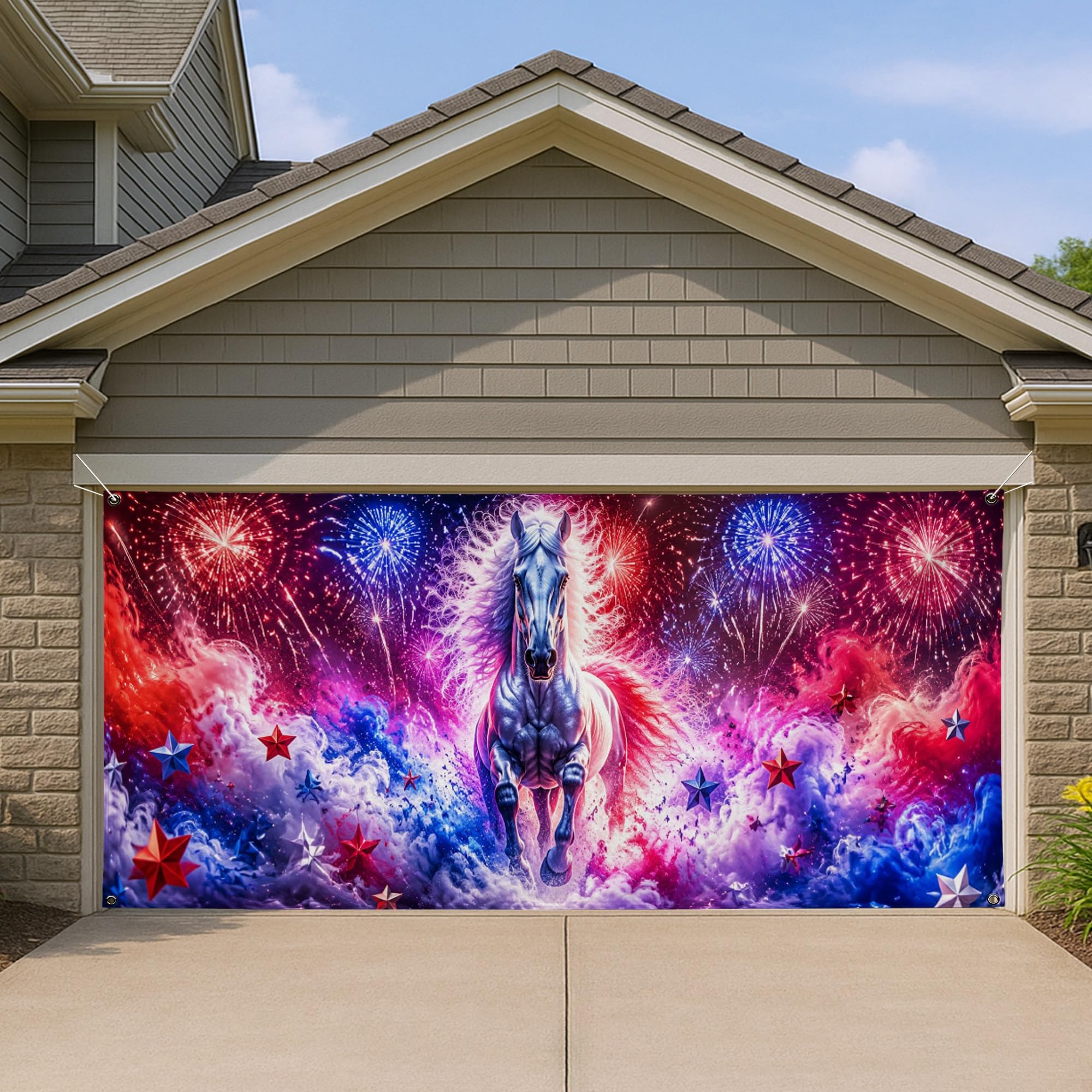 Housse de porte de garage feux d'artifice pour votre décoration extérieure