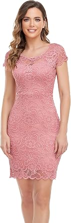 ODCOCD Womens Lace Dress/Cocktail Party Dress/Wedding Guest & Bridesmaid Dresses