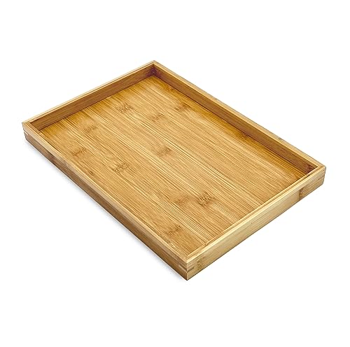 Bam & Boo Natural Bamboo Serving Tray Modern Rectangular (Bamboo,