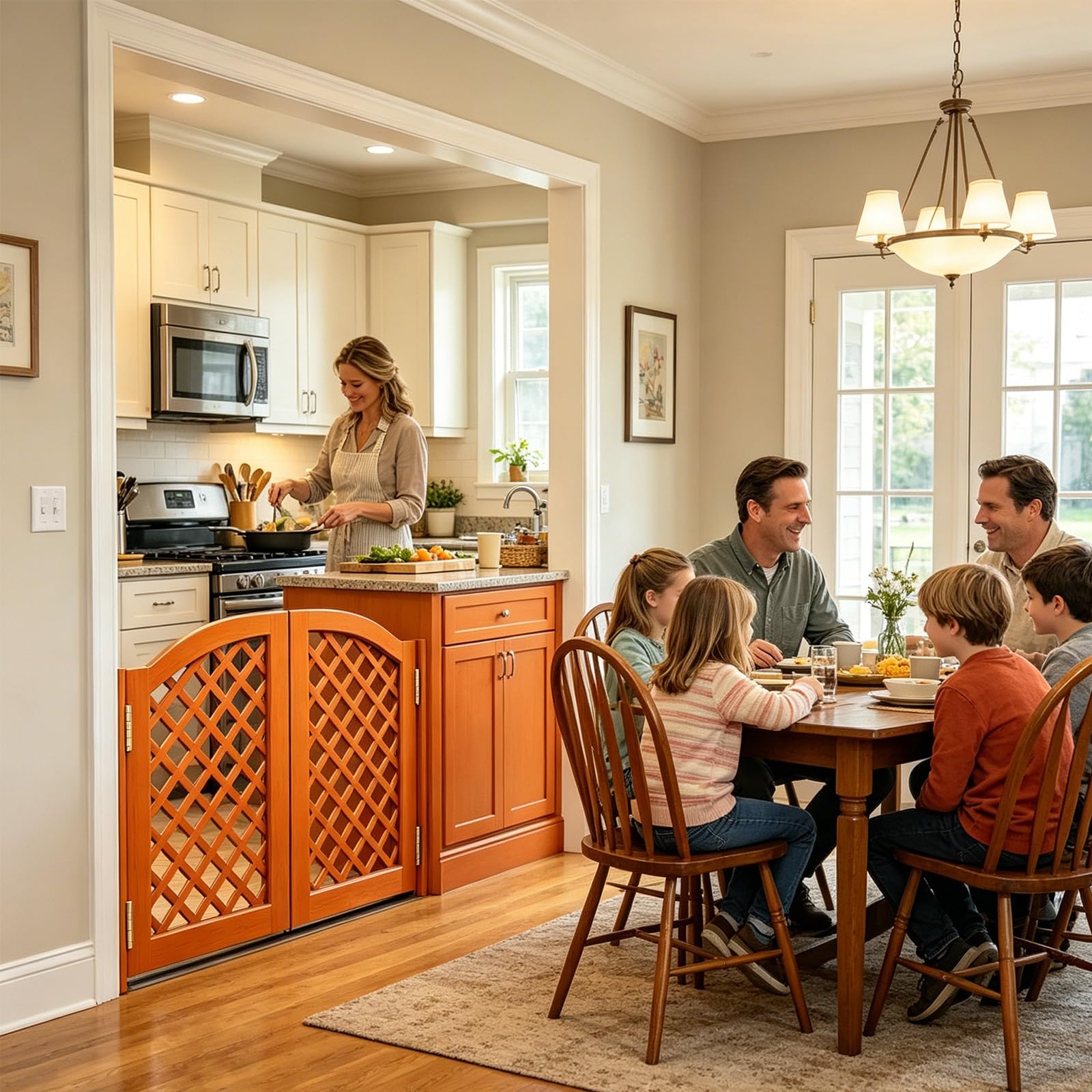 Swinging Half Doors for Doorway, Wood Saloon Swinging Doors with Hinges, Auto-Close Design, 2-Panel Swing Doors for Kitchen, Cafe, Bar, Porch, Hallway & Entrance(I,39x35.4in(W x H))