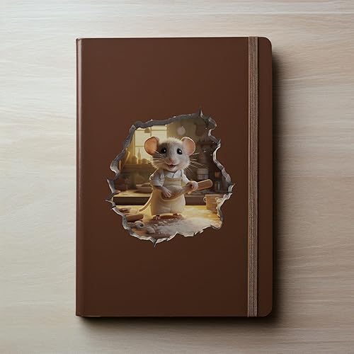 Miniatura 3 de Home Baker Mouse in Mouse Hole Calcomanía - Pegatina de pared 3D con agujero de ratón