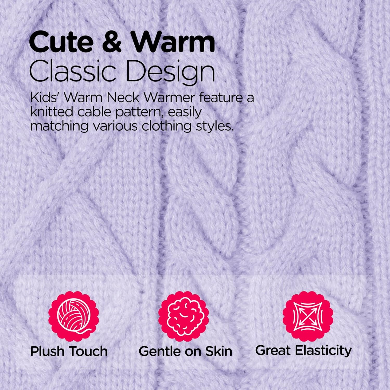 Wandx Kids Neck Warmer Winter Knitted Neck Gaiters for Boys Girls Child Warm Fleece Lined Face Cover for Cold Weather - Image 4