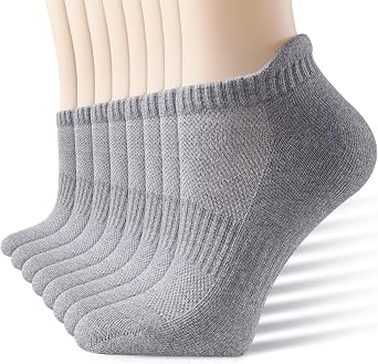 IDEGG 8 Pairs Ankle Performance Athletic Running Socks Low Cut Sports Tab Socks for Women and Men