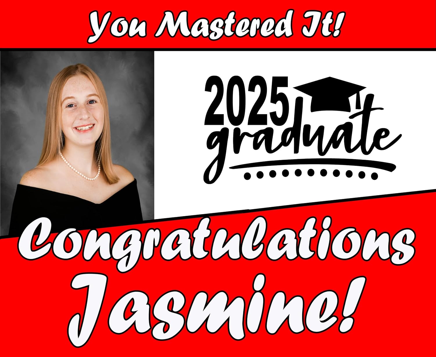 DesignThatSign Full Color Picture Custom Graduation Yard Sign with stake, 18"x22" Class of 2025 High School College Color options available