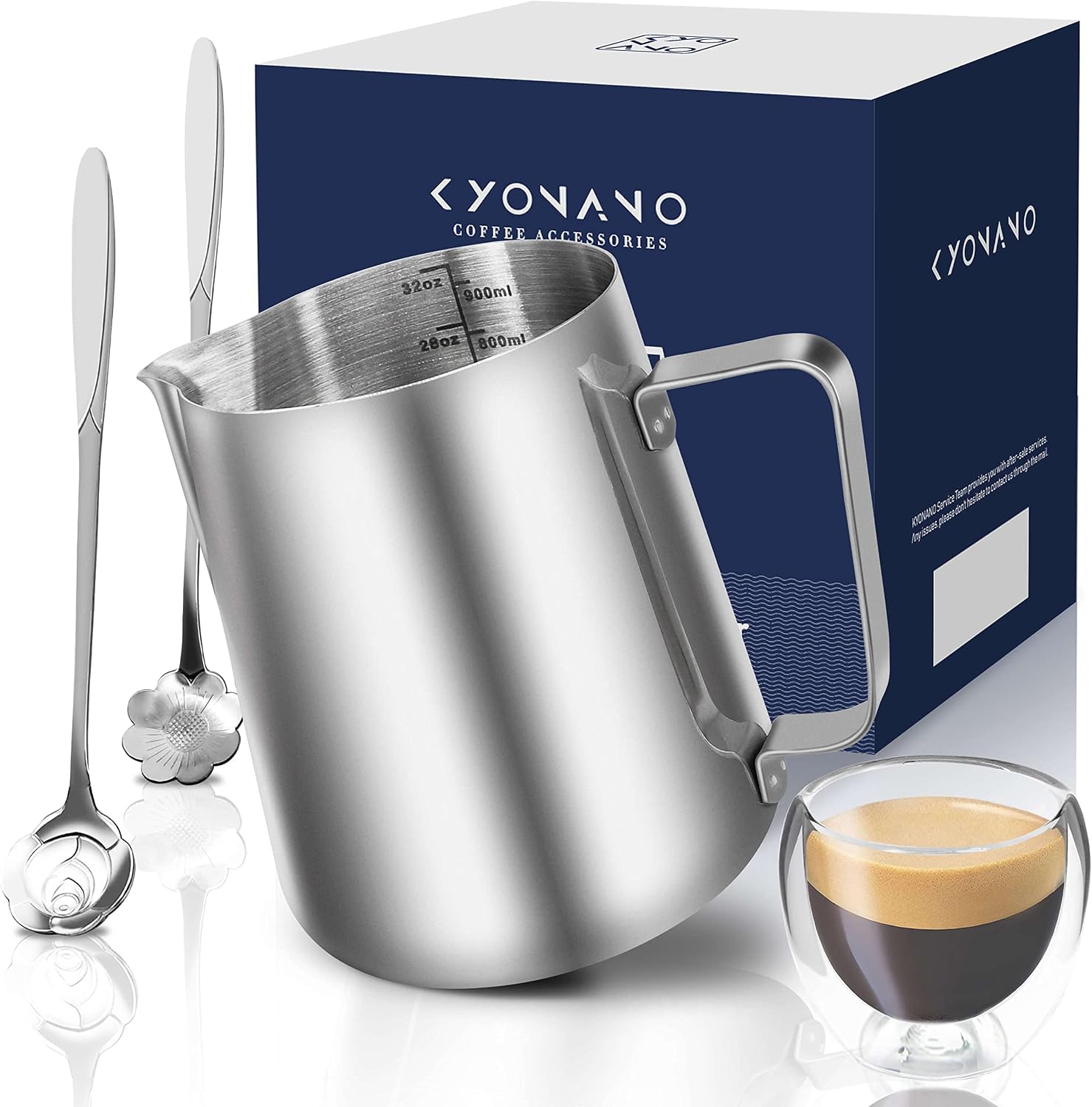 Bricco Latte Acciaio Inox 304 Da 350ml - Con Pennina Per Latte Art, Accessorio Barista - Foto 10