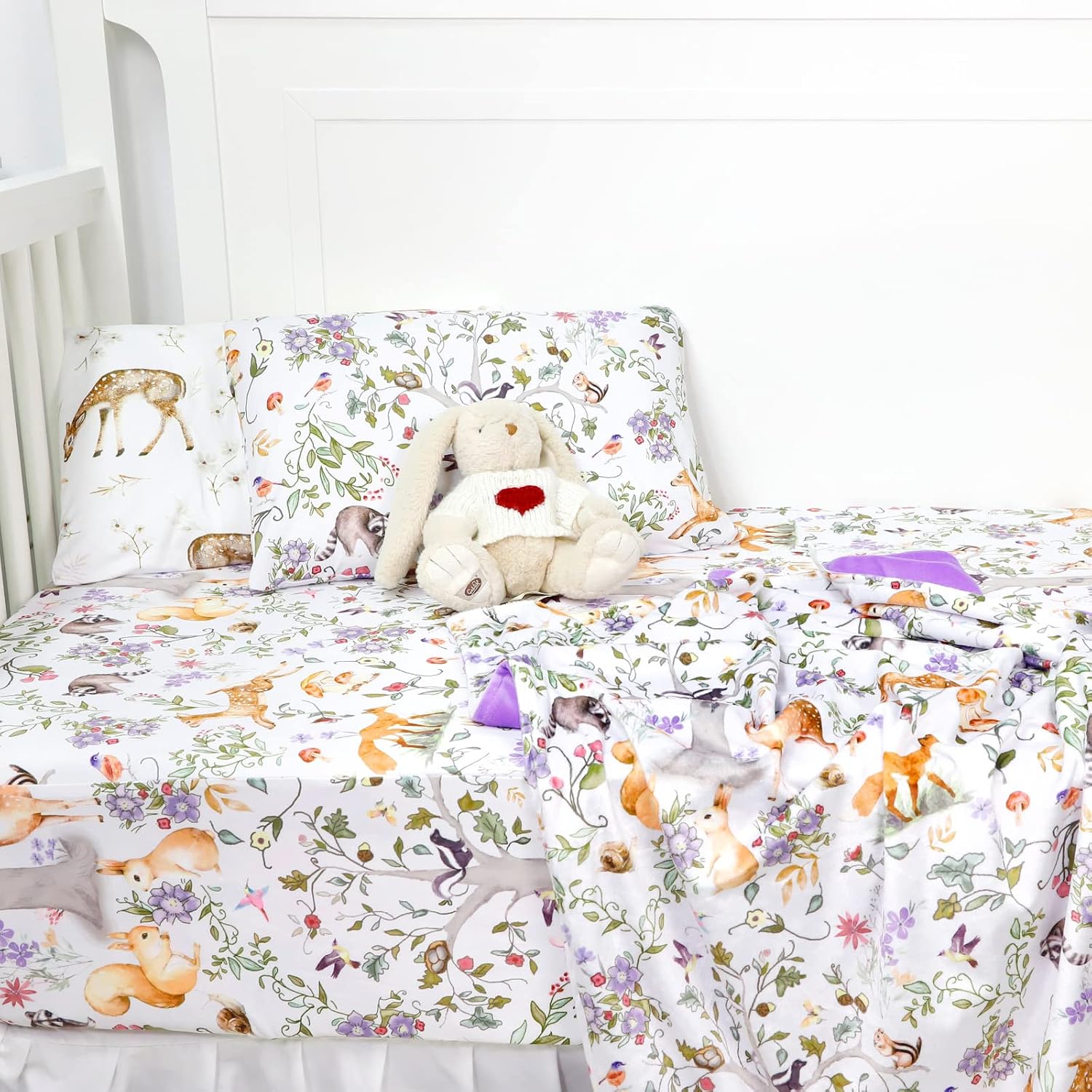 Toddler Pillowcase 2 Pack, 13 X 18 Kids Travel Pillow Case Cover with Envelope Closure, Super Soft & Breathable Small Pillow Cases for Boys Girls, Woodland Animal