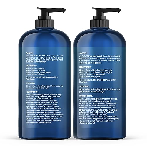 Miniatura 2 de Botanic Hearth Juego de champú y acondicionador de menta y romero fórmula engrosante promueve el crecimiento del cabello y la salud del cuero