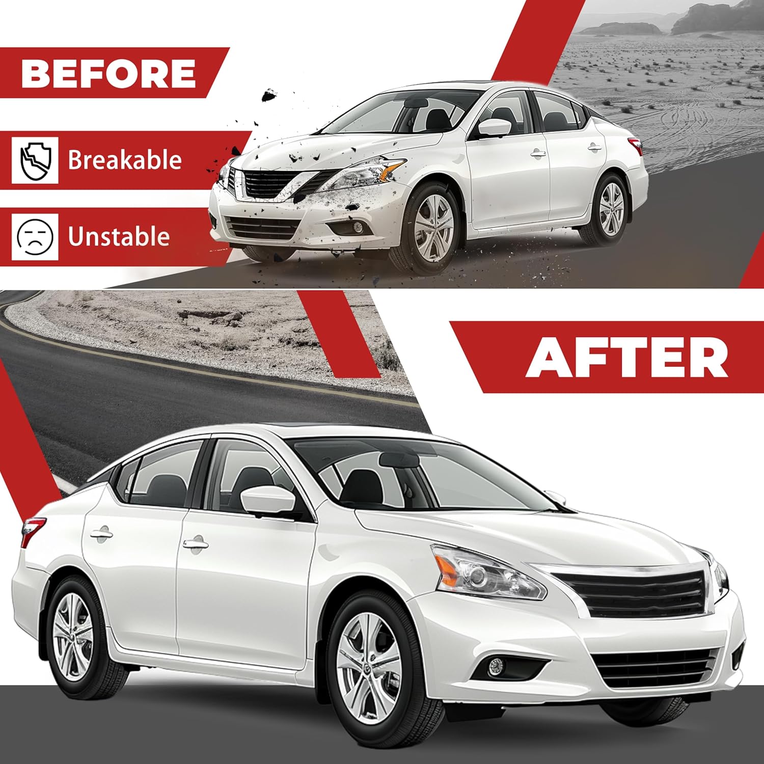 HECASA Front Bumper Grill Upper Grille Compatible with 2013 2014 2015 Nissan Altima Sedan Replacement for 623103TA0A NI1200250 Insert Plastic(ABS)