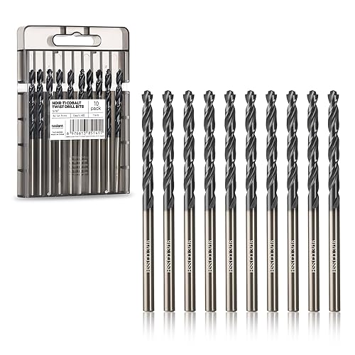 Miniatura 13 de toolant Juego de brocas de cobalto de 1/4" (Pro) recubierto de nitruro de aluminio y titanio (TiAlN) con punta de viñeta, 10 piezas a granel