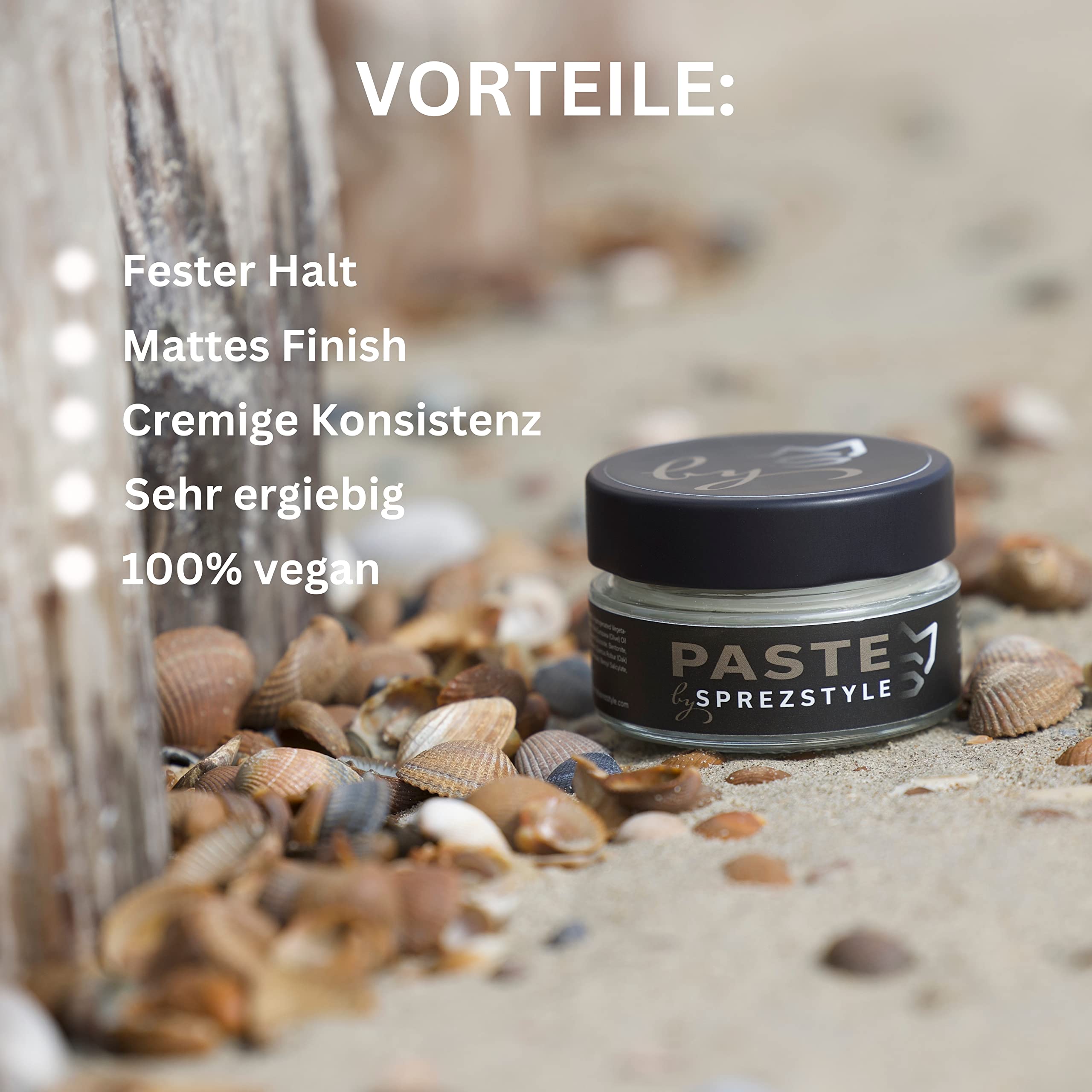 Paste - Haarwachs Männer Matt - Natürliches Haar Wax Herren - Fester Halt, sehr ergiebig, angenehmer Duft - Haarwax Vegan - Hair Clay Wachs - Haarcreme 100ml
