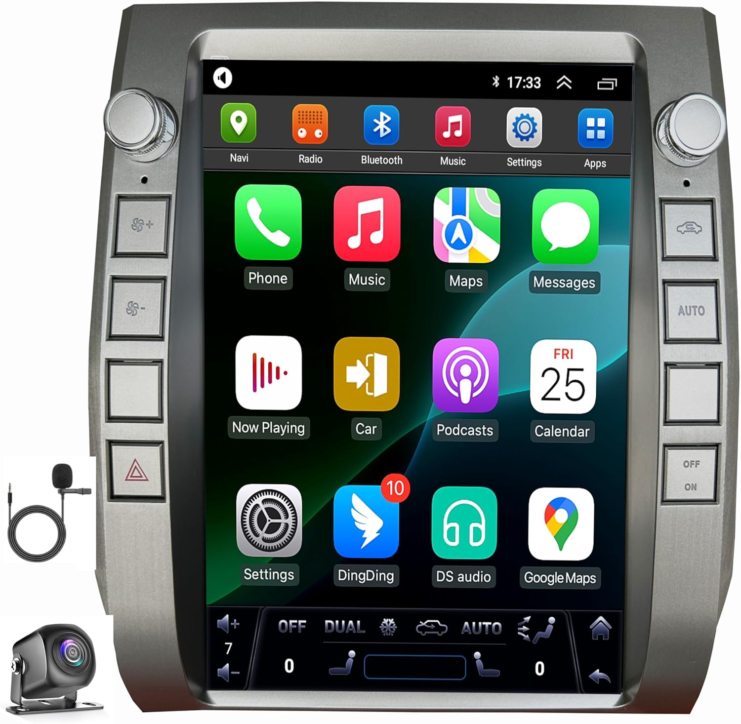 Toyota Tundra 2014-2020 Car Radio Stereo 12.1 Inch Tesla Style | Wireless CarPlay, Android Auto, DSP, 8 Core Android, Factory Camera