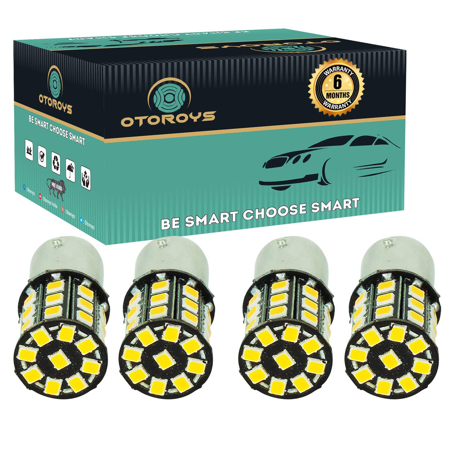 OTOROYS 6 Month Warranty 360° Reflecting LED Indicator Bulbs Set Of 4 For Only Royal Enfield Bikes-image-47