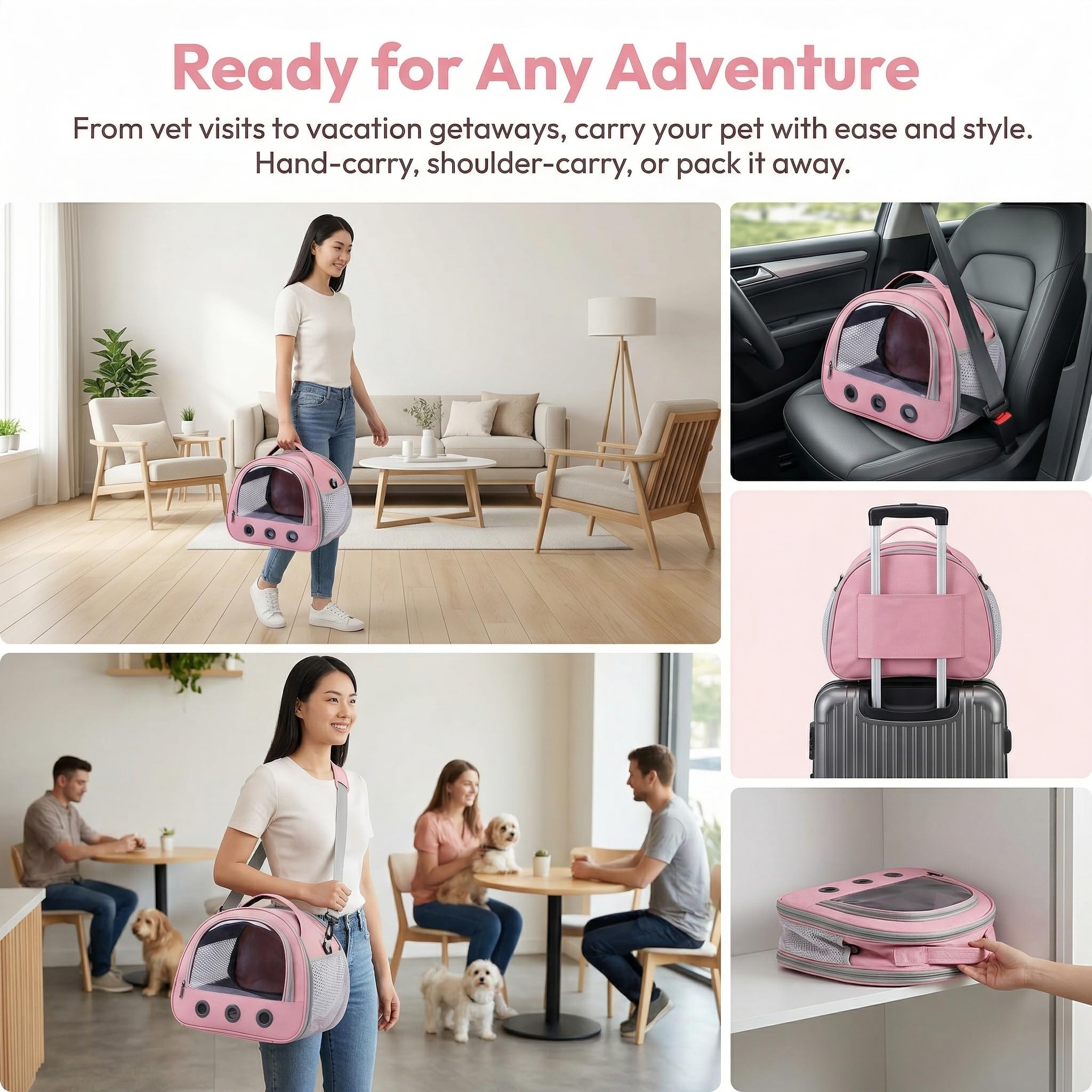 Transportador transparente para mascotas, jaula de viaje transparente portátil, contenedor de transporte, jaula de viaje para pájaros, ratas, hámsters y otros animales pequeños