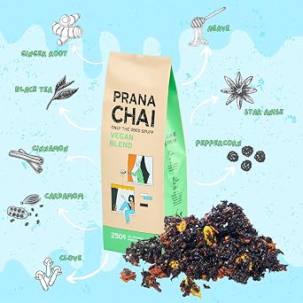 Prana Chai Sugar Free Chai Tea Agave Blend - Vegan Friendly Hand-Blended Natural Australian Loose Leaves, All-Natural Chai -250g