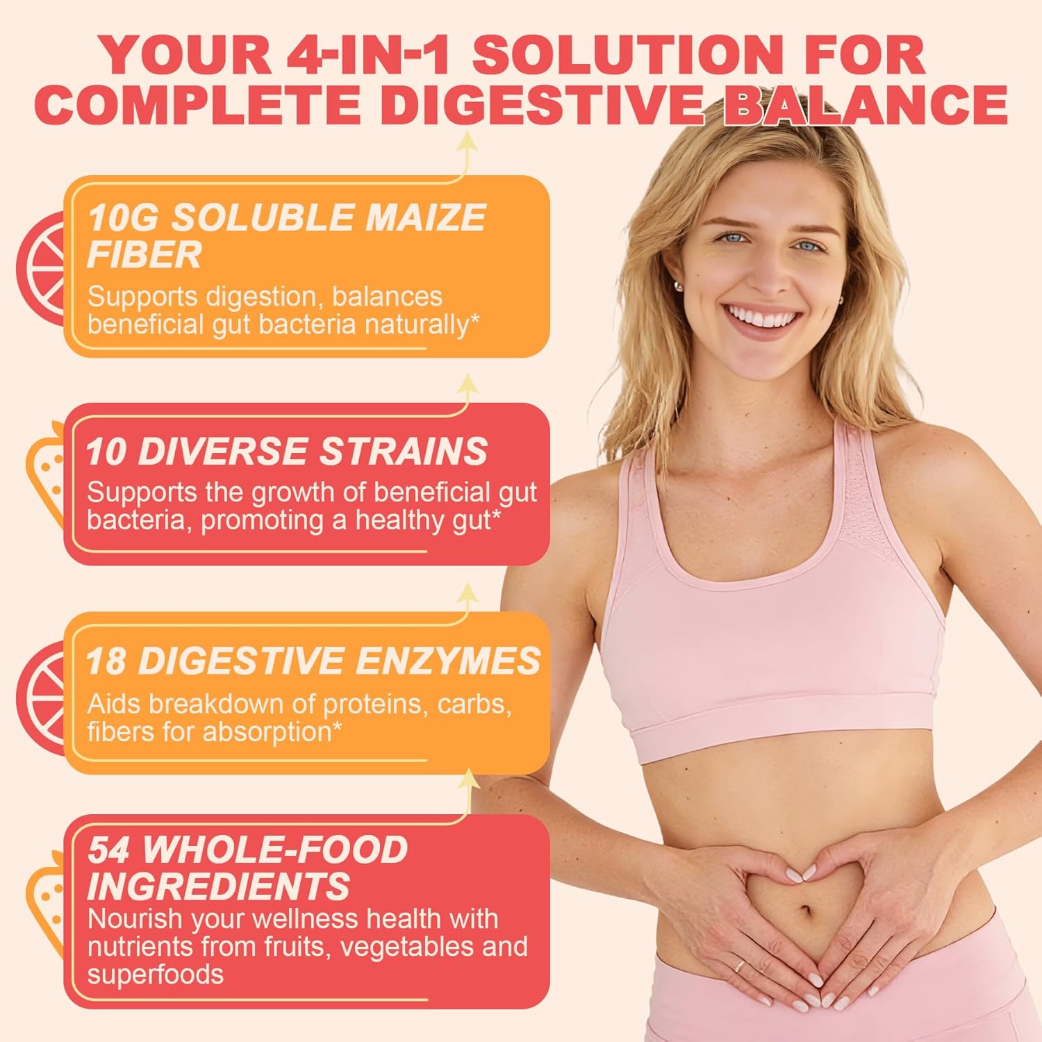 10g Fiber Gummies for Adults with 60 Billion CFU Probiotics, Sugar Free Fiber Supplement with Organic Super Greens & Digestive Enzymes, Supports Gut Health, Energy & Regularity, Vegan, 120 Count - Image 4