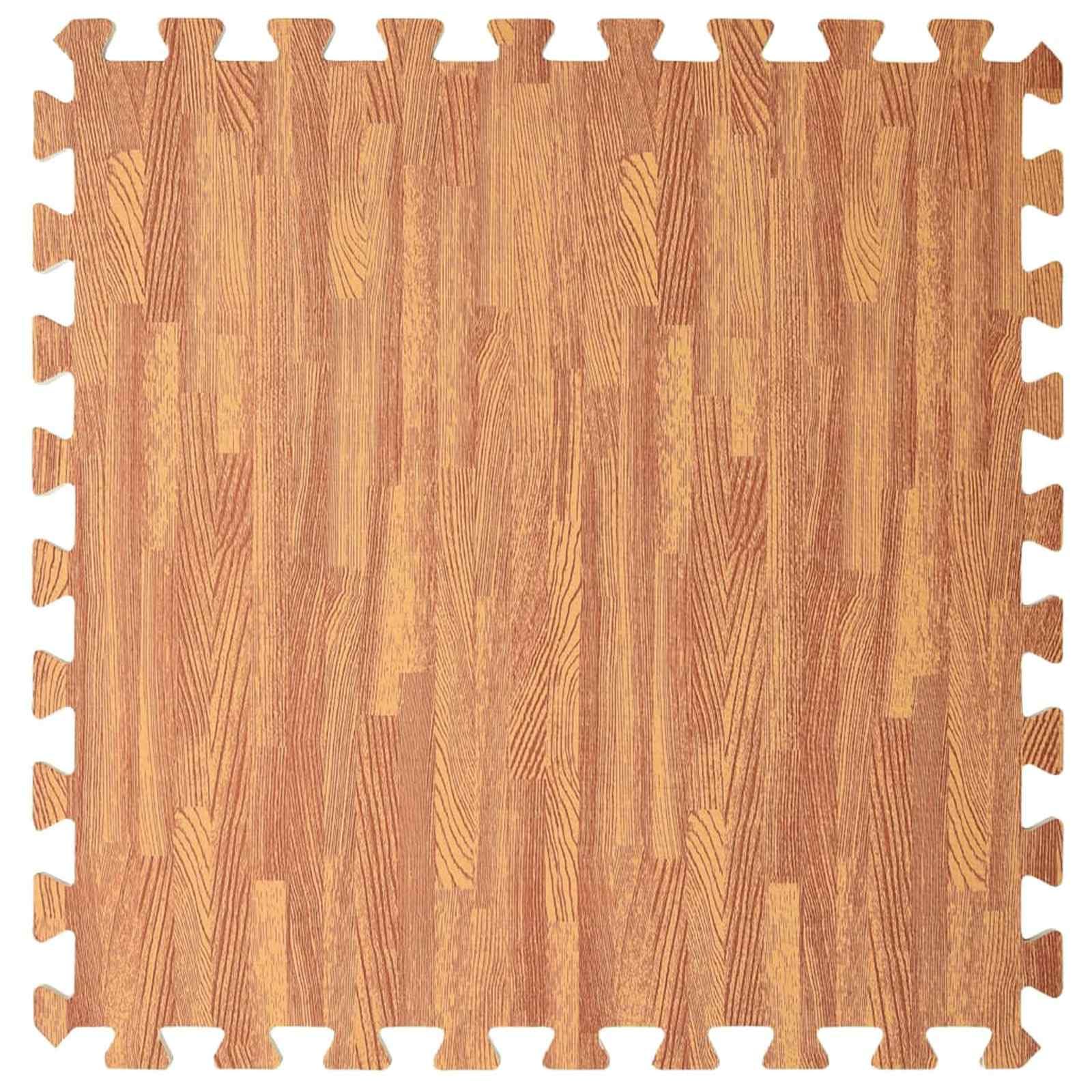 Alfombra de suelo para piscina, 6 unidades, aspecto de madera, 4,32 m², espuma EVA, resistente al agua, para piscina y jacuzzi, base antideslizante con acolchado grueso, diseño de azulejos de fácil