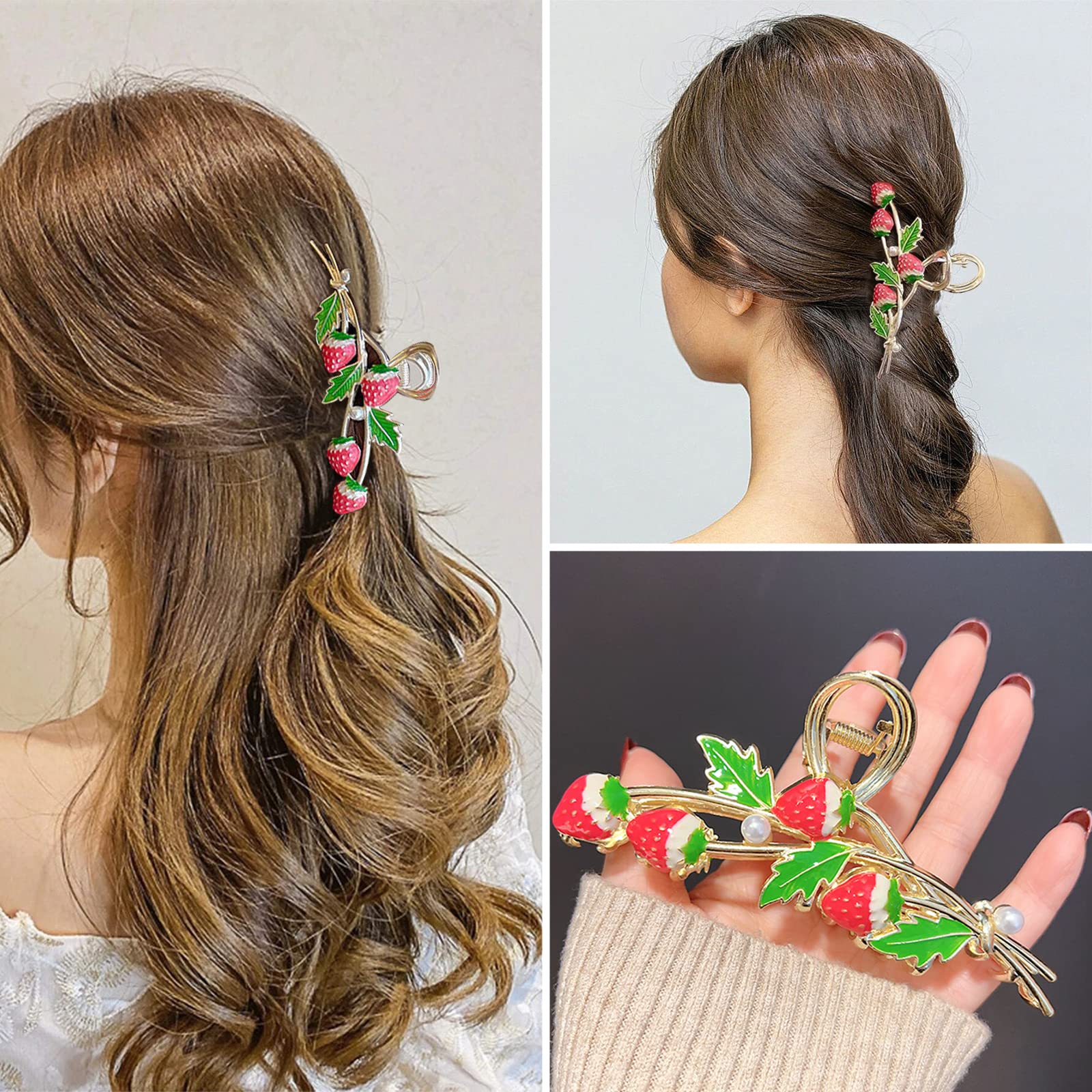 Strawberry Metal Hair Claws Strawberry Hair Claw Large Hair 