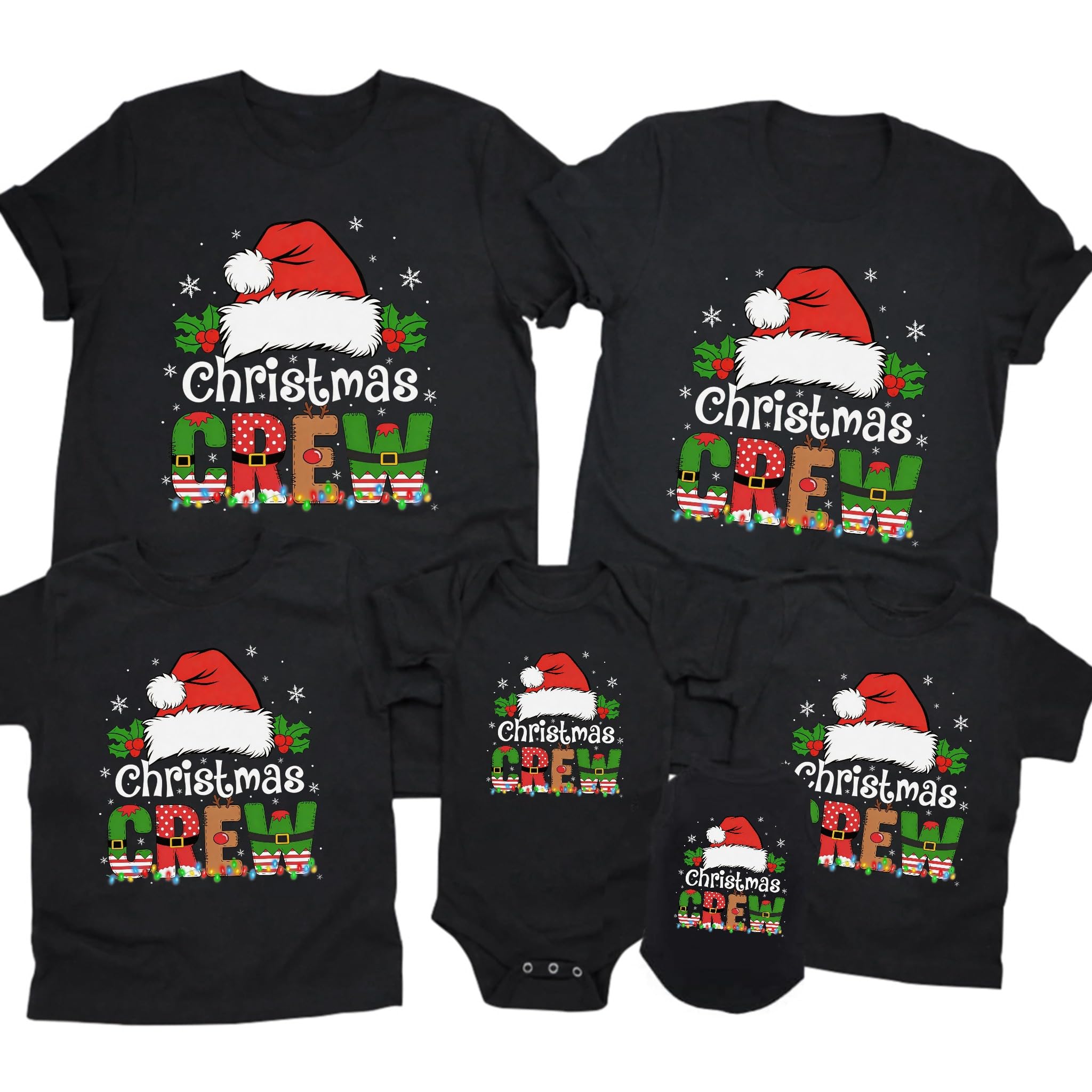 CONTEANER Merry Christmas Family Shirt,Matching Couples Xmas Graphic Tops