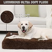 Vista 2 de MIHIKK Camas ortopédicas para perros medianos, cama ortopédica de espuma para perros con funda extraíble lavable, colchón impermeable para perro