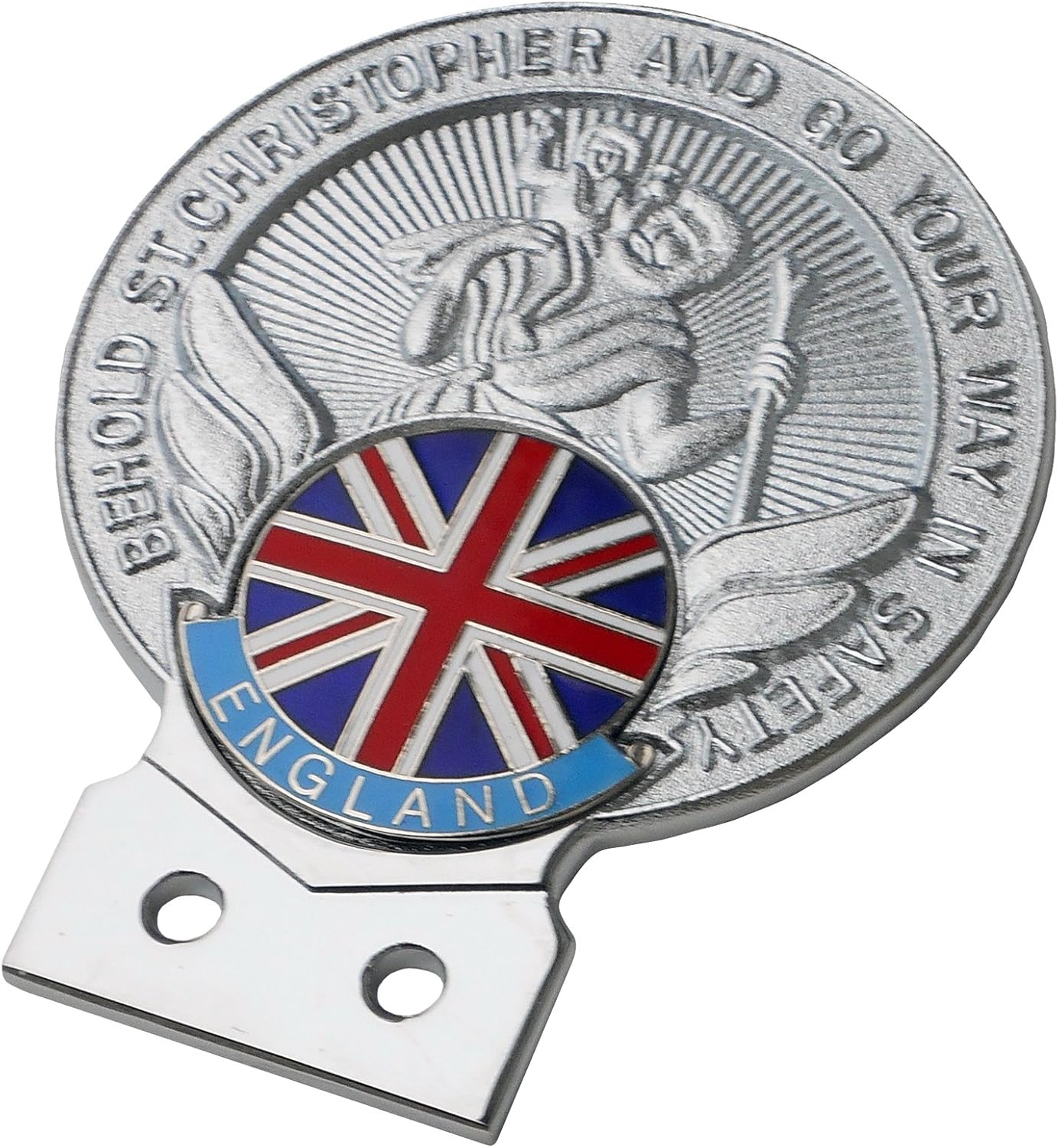 St Christopher Union Jack Car Grille Badge
