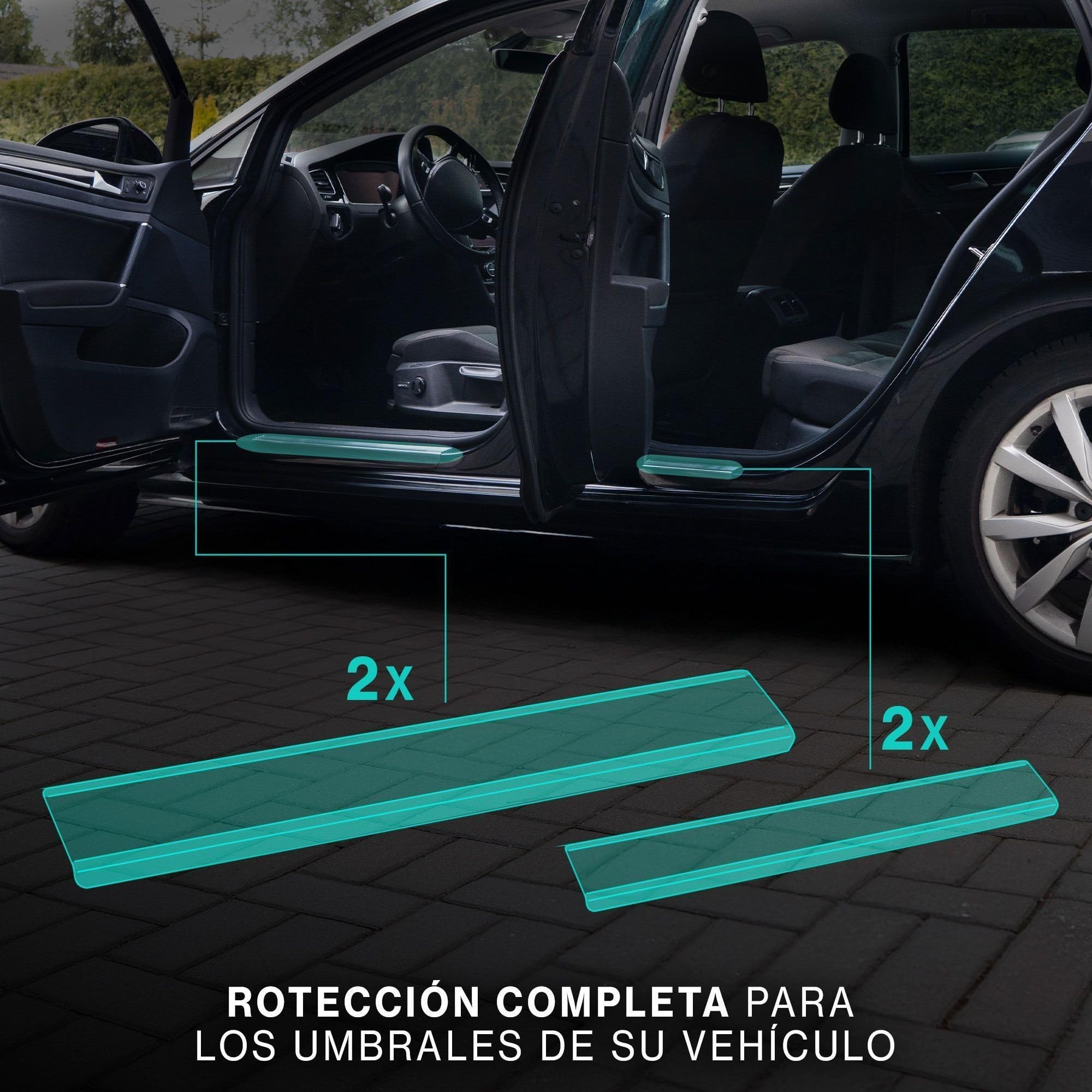 CHROMEMASTER | Protector de Umbral de Puerta Compatible con Honda HR-V III 2021+ | Acero Inoxidable; Protección Antirrayaduras para Umbral - Accesorio de Coche Adhesivo - Juego de 4 Piezas