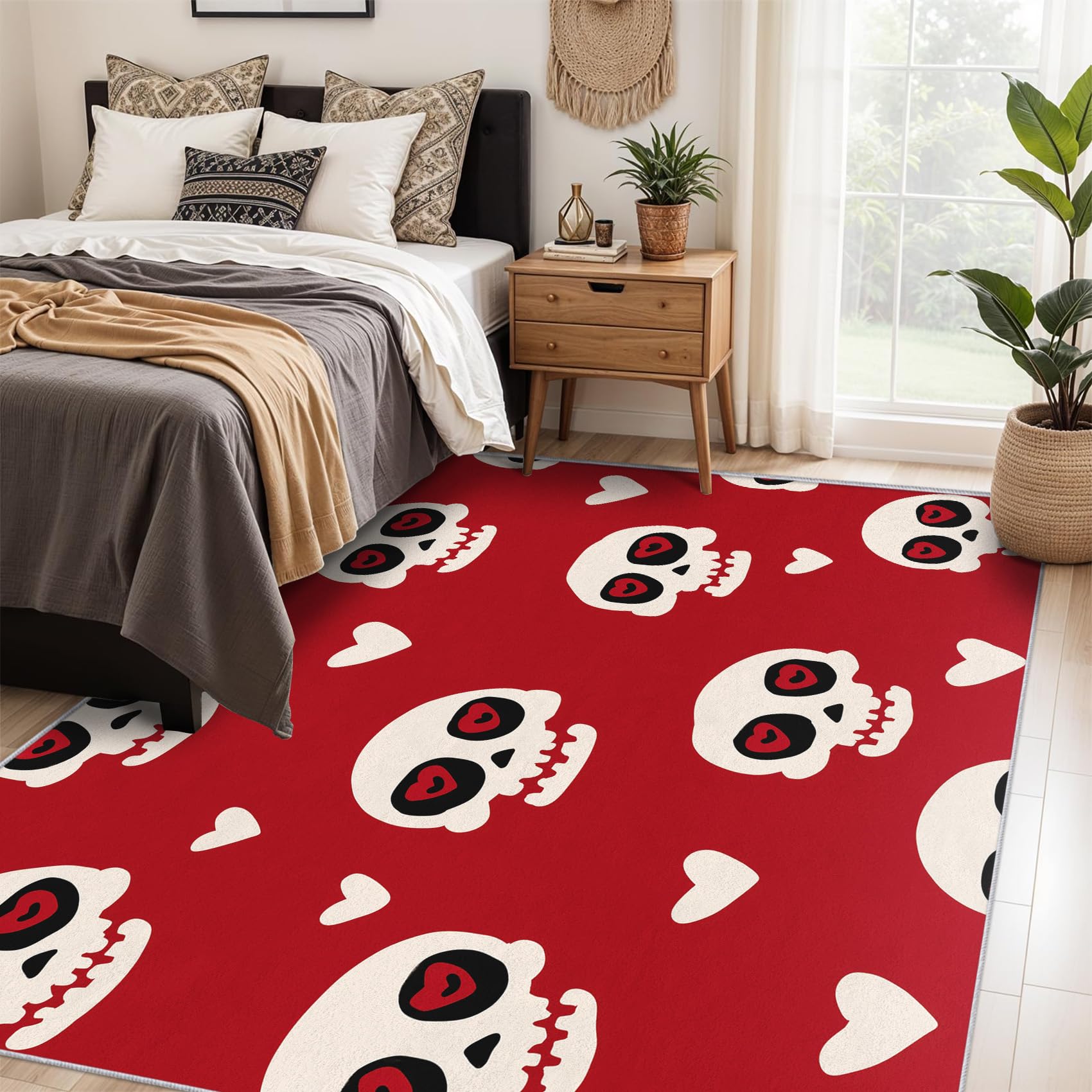 Tapis Salon 240x340 Lavable en Machine et Antidérapant Gothique