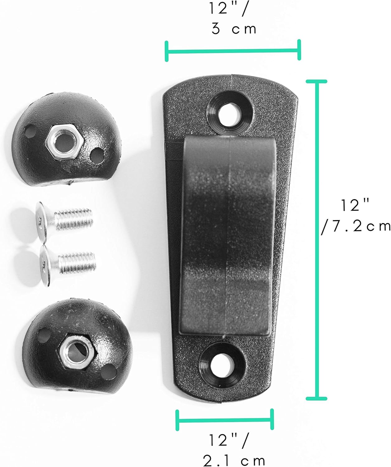 Vincita Bicycle Pannier Hooks DIY Mounting Hardware Kit for 13mm Rear Racks | Heavy-Duty Nylon 6 Replacement Clips Set of 2 to Convert Backpacks or Totes