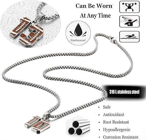 Miniatura 4 de SKQIR Collar de número de fútbol para niños, atletas de jersey, cadena de números negros para hombres, dije de número de acero inoxidable, joyería