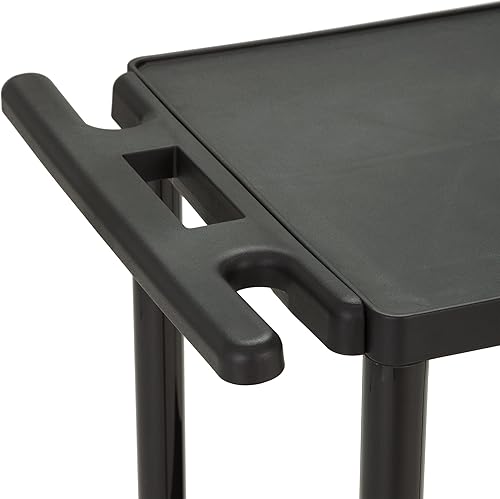 Miniatura 2 de Norwood Commercial Furniture - Carrito AV móvil de 2 niveles con ruedas, presentación rodante y carrito multimedia sobre ruedas, color negro