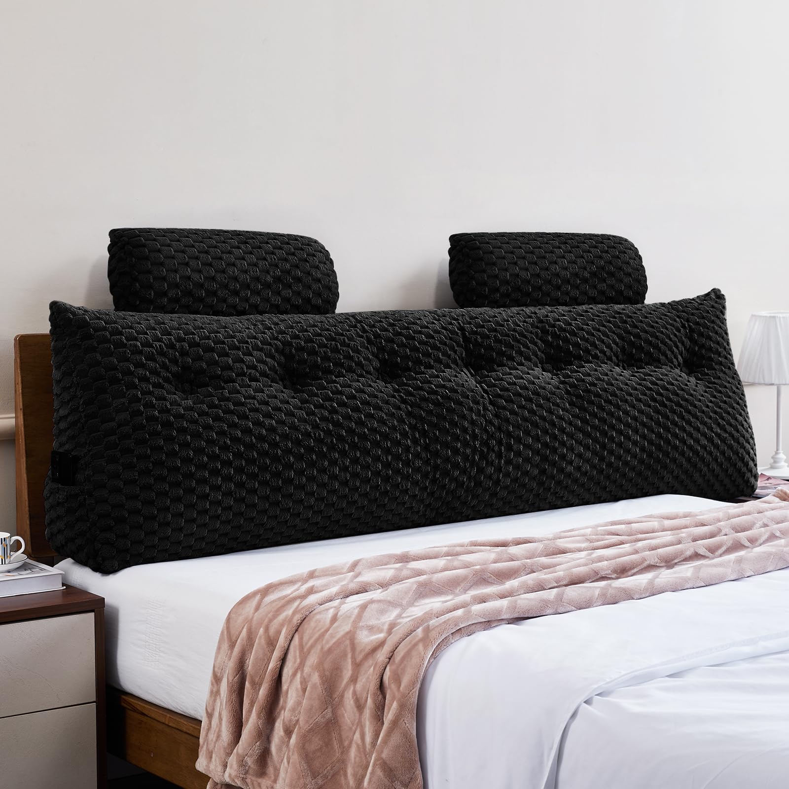 Cuscino a cuneo per testiera letto king size, triangolare, cuscino di supporto lombare, super morbido, per sedersi, leggere, divano, adulti, bambini (dimensioni: 180 x 50 x 15 cm, colore: chiaro