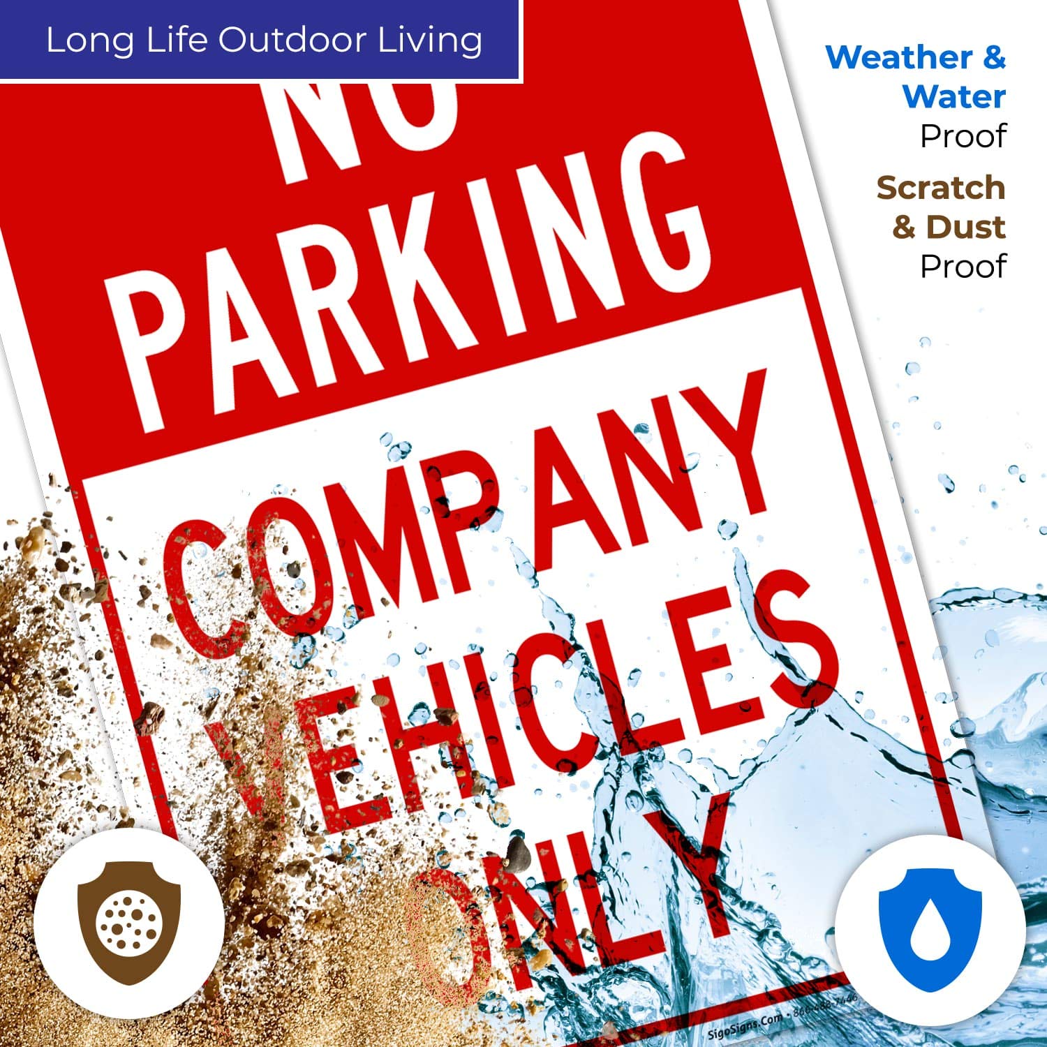 No Parking Company Vehicles Only Sign, 12x18 Inches, Rust Free .063 Aluminum, Fade Resistant, Made in USA